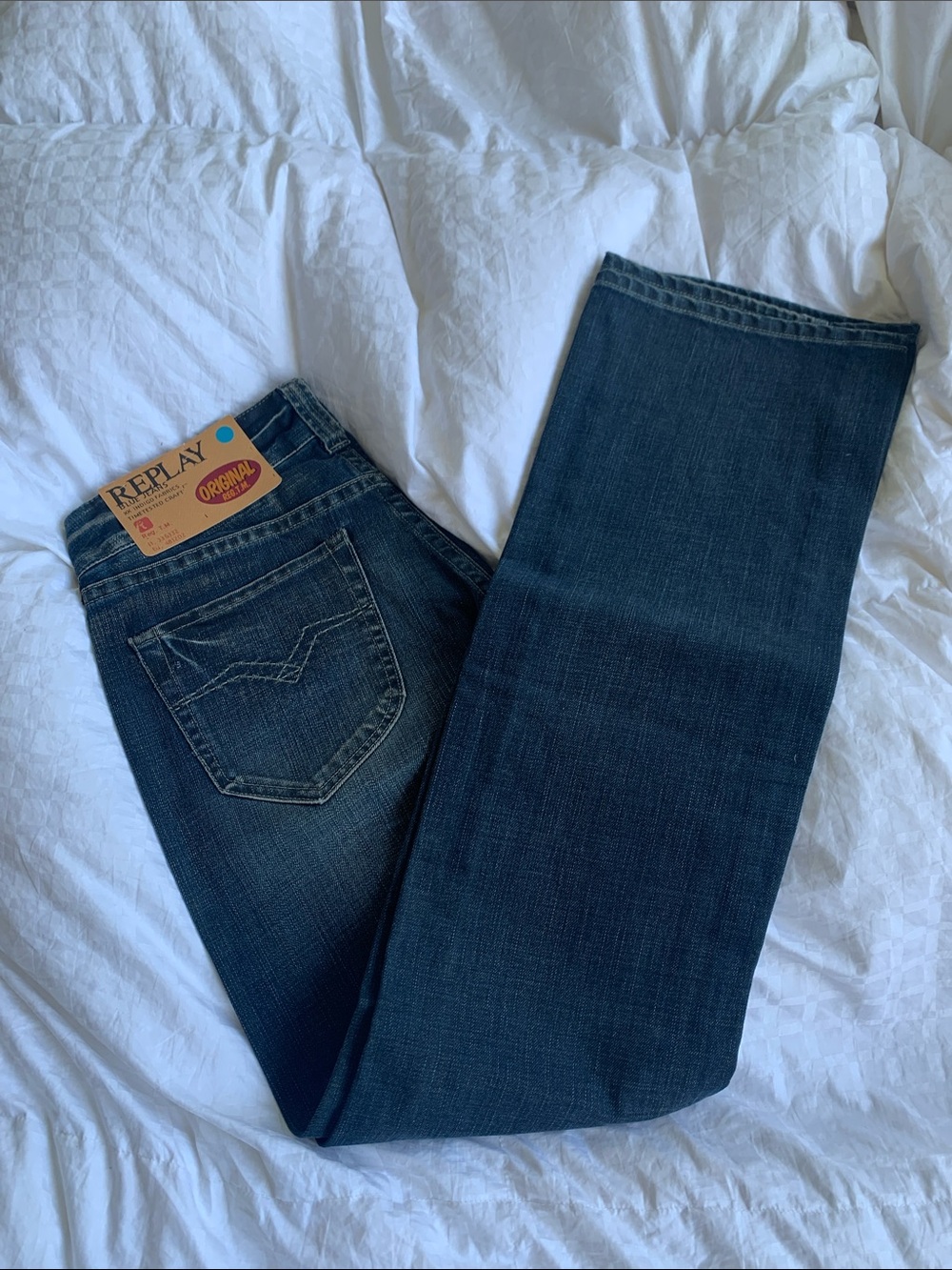 Replay Men’s Dark Blue Straight-Leg Jeans